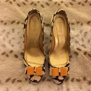 J.Crew Printed Heels with Bow J.Crew Printed Heels with Bow