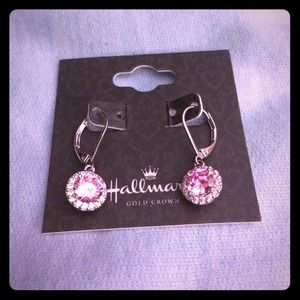 Halo Drop October Birthstone Earrings Halo Drop October Birthstone Earrings