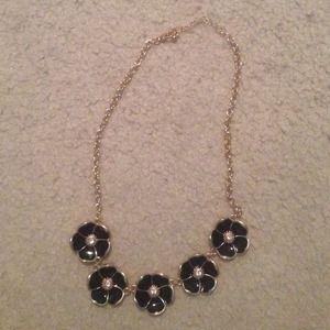 Black Flower Statement Necklace Black Flower Statement Necklace