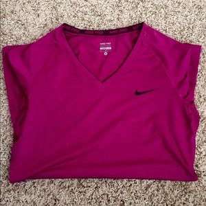 Purple Nike Dri Fit Vneck Workout Tee Purple Nike Dri Fit Vneck Workout Tee
