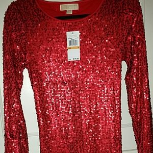 MICHAEL KORS RED SEQUIN DRESS MICHAEL KORS RED SEQUIN DRESS