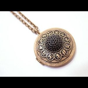 C. Wonder Vintage Zodiac Locket Necklace C. Wonder Vintage Zodiac Locket Necklace