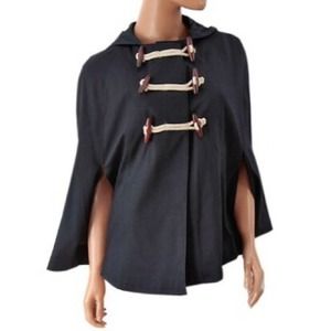 NWOT ASOS Cotton Duffle Cape or Poncho - Navy Blue NWOT ASOS Cotton Duffle Cape or Poncho - Navy Blue