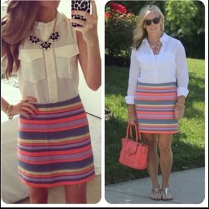 J. Crew Shiny Striped Mini Skirt J. Crew Shiny Striped Mini Skirt 