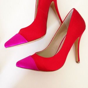 Shoemint Pink & Red Heels || Adrienne Pumps Shoemint Pink & Red Heels || Adrienne Pumps