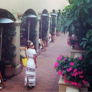 White maxi dress with mesh panels White maxi dress with mesh panels