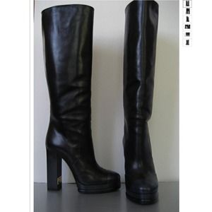 Authentic Chanel Black Cap Toe Tall Boots Authentic Chanel Black Cap Toe Tall Boots
