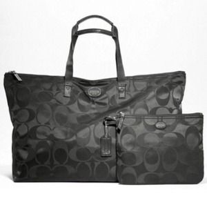 Coach Signature Nylon Packable Weekender Tote Coach Signature Nylon Packable Weekender Tote
