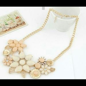 Peach Rhinestone Statement Necklace Peach Rhinestone Statement Necklace