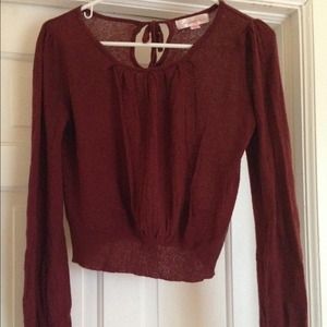 exhilaration Tops - Maroon lightweight crop top sweater exhilaration Tops - Maroon lightweight crop top sweater