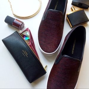 Rebecca Minkoff Oxblood & Black Calf Hair Sneakers Rebecca Minkoff Oxblood & Black Calf Hair Sneakers