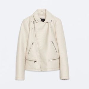 Zara cream Faux Leather Jacket Zara cream Faux Leather Jacket