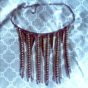 Silver spike bib necklace Silver spike bib necklace