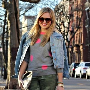 J. Crew Sweaters - J. Crew Grey & Pink Polka Dot Tippi Sweater J. Crew Sweaters - J. Crew Grey & Pink Polka Dot Tippi Sweater