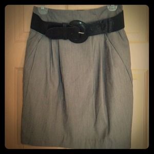 Worthington gray pencil skirt with belt Worthington gray pencil skirt with belt