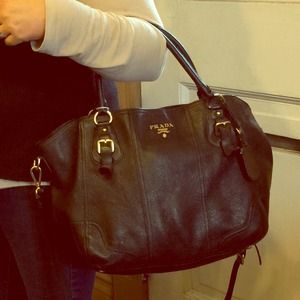 Prada Daino black leather tote Prada Daino black leather tote