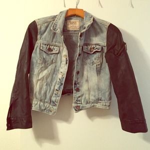 Denim and faux leather jacket Denim and faux leather jacket