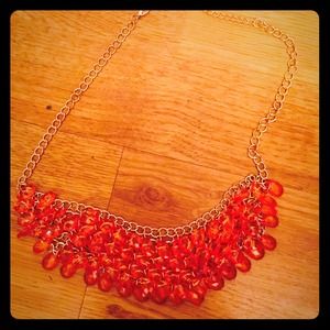 Jewelry - Tangerine beaded rock candy bib necklace. BNWOT. Jewelry - Tangerine beaded rock candy bib necklace. BNWOT.