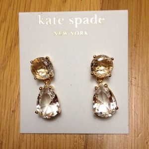 Kate Spade drop earrings - clear/gold Kate Spade drop earrings - clear/gold