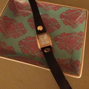 La Mer Collection Black Leather Wrap Watch La Mer Collection Black Leather Wrap Watch
