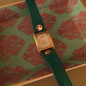 La Mer Collection Turquoise Leather Wrap Watch La Mer Collection Turquoise Leather Wrap Watch