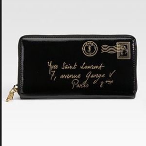 Yves Saint Laurent black patent 'Y-Mail' wallet Yves Saint Laurent black patent 'Y-Mail' wallet