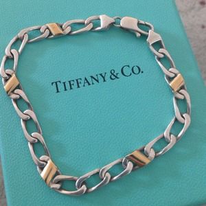 Auth tiffany 18K gold silver sterling bracelet Auth tiffany 18K gold silver sterling bracelet