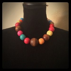 Multi colored bead necklace. Multi colored bead necklace.