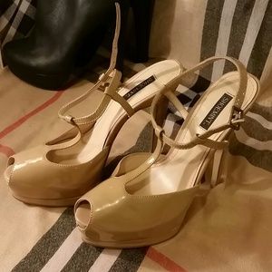 5.5 in stiletto nude t-strap heels by shoemint 5.5 in stiletto nude t-strap heels by shoemint