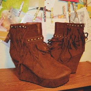 Moccasin Suede Wedges NEW in box 8.5 Moccasin Suede Wedges NEW in box 8.5