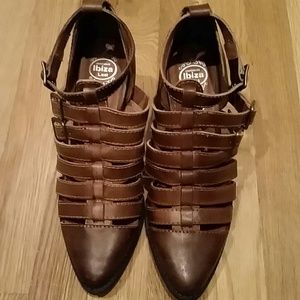 HANDMADE IBIZA JEFFREY CAMPBELL BROWN BOOTIES HANDMADE IBIZA JEFFREY CAMPBELL BROWN BOOTIES