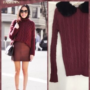 ❤️Rare. ASOS Cable Knit Detachable Faux Fur collar ❤️Rare. ASOS Cable Knit Detachable Faux Fur collar