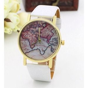 Gold World Map Fashion Watch Gold World Map Fashion Watch