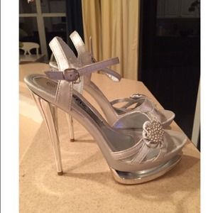 Traffic Shoes - Silver Rhinestone Platform Traffic Shoes - Silver Rhinestone Platform