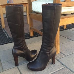 Charles David dark brown leather tall heel boots Charles David dark brown leather tall heel boots