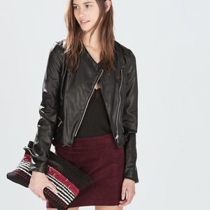 Zara black faux leather jacket Zara black faux leather jacket