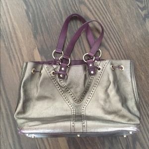 Ysl double sided tote silver and purple Ysl double sided tote silver and purple