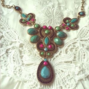 Statement beaded rusted gold necklace Statement beaded rusted gold necklace