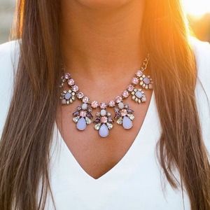 Gold and Lavender Crystal Statement Necklace Gold and Lavender Crystal Statement Necklace
