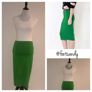 ASOS Midi Jersey Pencil Skirt (Kelly Green) ASOS Midi Jersey Pencil Skirt (Kelly Green)