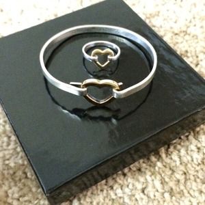 Authentic Tiffany 18k gold heart and silver Set Authentic Tiffany 18k gold heart and silver Set