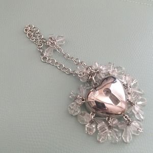 Auth dior heart lock charm bracelet lip gloss Auth dior heart lock charm bracelet lip gloss