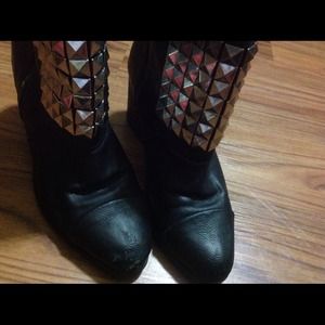 Short leather - look boots. Black Short leather - look boots. Black