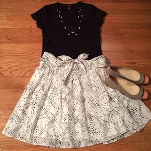 White skirt with black dots White skirt with black dots