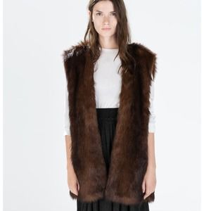 Zara faux fur vest Zara faux fur vest