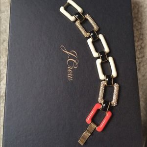 J crew pave square link bracelet J crew pave square link bracelet