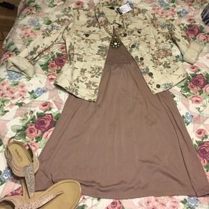 Rue 21 Jackets & Blazers - Fawn Colored Floral Jacket Rue 21 Jackets & Blazers - Fawn Colored Floral Jacket