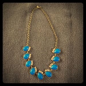 J crew blue and crystal statement necklace J crew blue and crystal statement necklace