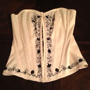 NWT Sexy Ivory and Black Floral Print Bustier NWT Sexy Ivory and Black Floral Print Bustier