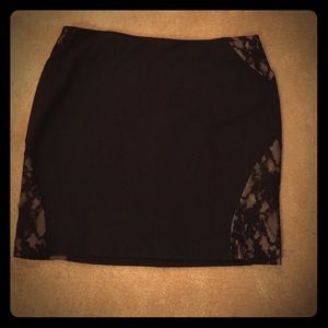 Express Black and Lace Mini Skirt Express Black and Lace Mini Skirt